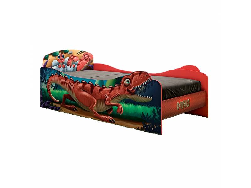 CAMA INFANTIL DINOSAURIO - 23A ROJO 329698562