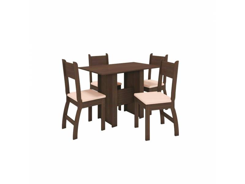 JUEGO DE COMEDOR 4 SILLAS MILANO CARVALHO J0033059
