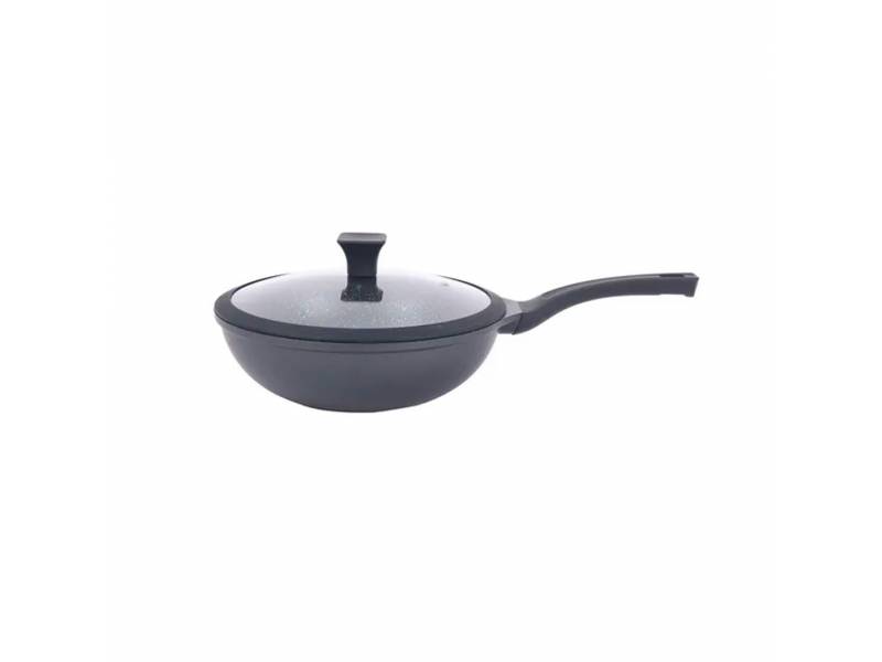 WOK CUORI 28 CM NERO