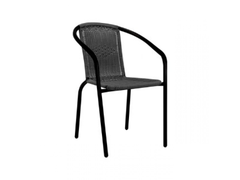 SILLA DE JARDIN EN CAO Y RATAN NEGRA