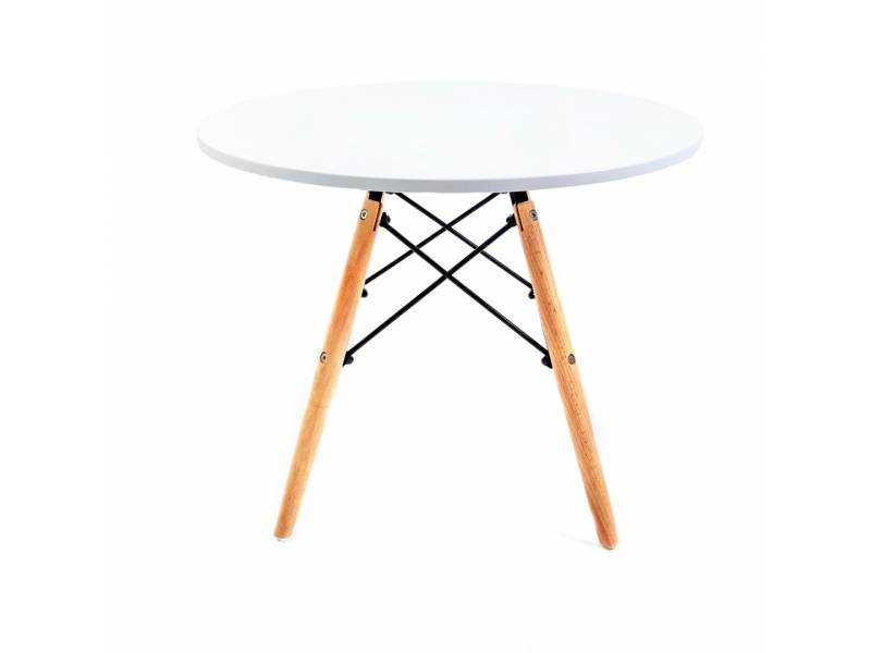 MESA REDONDA 0.90M BLANCA / NEGRA 5782